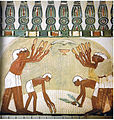 Египетски рисуван фриз със стилизирани папируси в гробницата на астронома Nakht при Тутмос IV