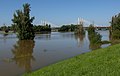 entre Slijk-Ewijk et Andelst, le pont Tacitusbrug depuis la Waaldijk pendant les hautes eaux