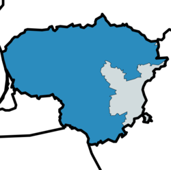 Central and Western Lithuania Region (in blue)