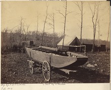 Pontoon boat of the U.S. Army, 1864 Virginia, Pontoon boat used by the Army of the Potomac - NARA - 533332.tif