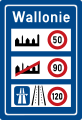 Snelheidsbeperkingen in Wallonië
