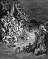 Bijbelse versie van de zondvloed: De wereld wordt verzwolgen door de zondvloed, door Gustave Doré