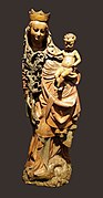Statue of Madonna and Child with a vine branch from St. Dorothy's Church in Wrocław, circa 1430, National Museum in Warsaw collection.