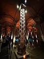 Unique "peacock-eyed" column in the Basilica Cistern