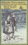 M. und C. Annen: Festpostkarte Sechseläuten zur Einweihung der neuen Universität, 1914