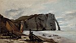 "Étretat, porte et falaise d'Aval" (1864) par Claude Monet (W 22b)