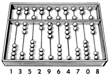 Bi-quinary coded decimal-like abacus representing 1,352,964,708 Abacus (PSF).png