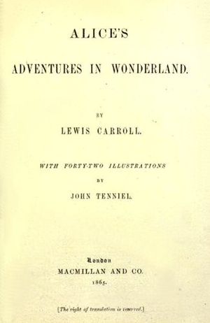 title page of the 1865 edition of Lewis Carrol...