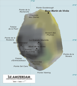 Kart over Île Amsterdam