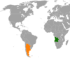 Location map for Argentina and Angola.