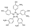 El salvarsan es un oligómero pentámero constituido por cinco unidades.