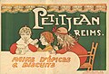 Affiche en couleur Petitjean Reims : Pains d'épices et biscuits (1896)