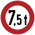 Bild 33 V 4 Verkehrsverbot für Fahrzeuge über ein bestimmtes Gesamtgewicht