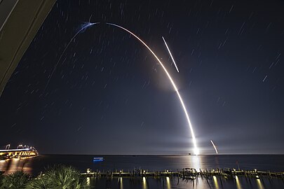 Long exposure image of launch