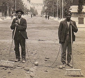 Chain Gang street sweepers. From a real photo ...