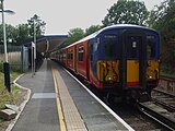 Looking south, with unit 5734 awaiting return to London