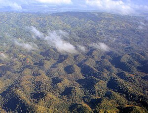 Aerial view of the Chocolate Hills, Bohol, Phi...