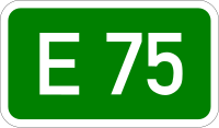 Pictogramme route européenne E75 en Hongrie