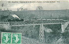 Vue d'ensemble du viaduc, le jour du passage du train d'essai