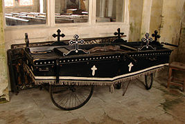 Ancient hand-drawn hearse (church of Arc-en-Barrois, France).