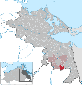 Poziția Fahrenwalde pe harta districtului Vorpommern-Greifswald