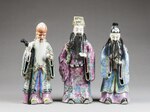 Porslinsfigurer föreställande Fu, Lu och Shou xing, 1900-tal