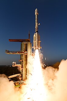 Liftoff of GSLV Mk. II F14 from Satish Dhawan Space Centre, carrying INSAT-3DS. GSLV-F14, INSAT-3DS - Lift off from SLP 01.jpg