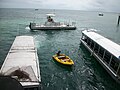 Bot bawah kaca dan kapal selam Semi di Pulau Hijau, Great Barrier Reef, di luar Cairns