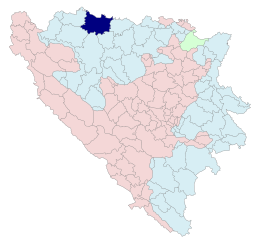 Kommunens läge i Bosnien och Hercegovina