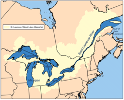  World  Americans  on Map Of The St Lawrence Great Lakes Watershed