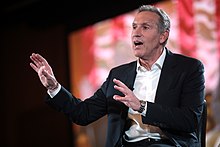 Howard Schultz was chief executive from 1986 to 2000, and again from 2008 to 2017 Howard Schultz (33059510518).jpg