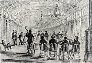 Hinchey sketch of the interior of the steamboat Richmond