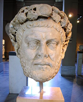 Head from a statue of Diocletian at the Istanb...
