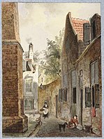Gezicht in de Jacobskerksteeg te Utrecht (1837)
