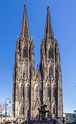 Cologne Cathedral is a World Heritage Site. Kolner Dom - Westfassade 2022 ohne Gerust-0968.jpg