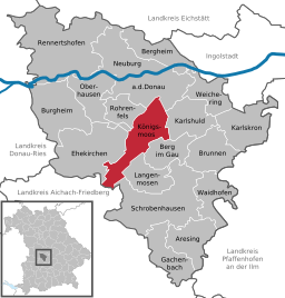 Läget för Königsmoos i Landkreis Neuburg-Schrobenhausen