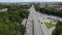 Überführung über die Dachauer Straße, Luftbild Mai 2022