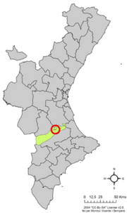 Localização do município de Torrella na Comunidade Valenciana
