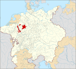 Het keurvorstendom Keulen met het vest Recklinghausen en het hertogdom Westfalen binnen het Heilige Roomse Rijk (1618)