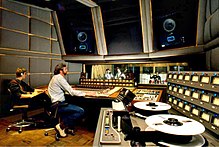 Musicians working in a recording studio MCI equipped Studiod.jpg