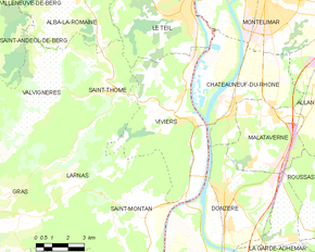 Poziția localității Viviers