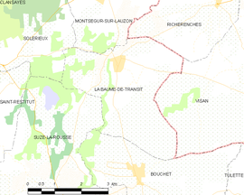 Mapa obce La Baume-de-Transit