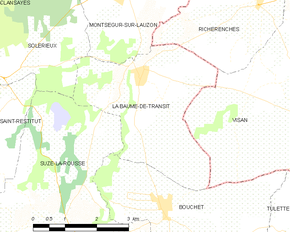 Poziția localității La Baume-de-Transit