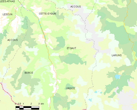 Mapa obce Etsaut