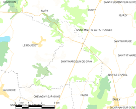 Mapa obce Saint-Marcelin-de-Cray