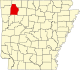 标示出麦迪逊县位置的地图