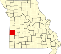 Map of Missouri highlighting Vernon County
