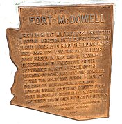 Marker which indicates where the historic Fort McDowell was located.