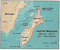 Mapa ostrova Masíra z roku 1976