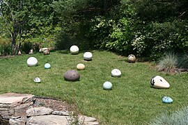 Esculturas de huevos en los "Meijer Gardens".